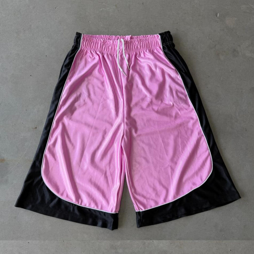 Men's Stylish Unique Color-blocked Drawstring Casual Shorts