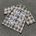 Street Leisure Follow Your Path Graphic Plaid Jacket Shirt