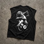 Men's Short Sleeve Angel Print No. 8 Tank Top