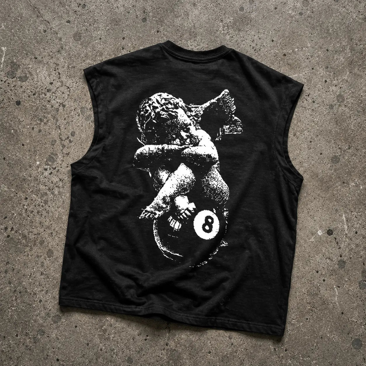 Men's Short Sleeve Angel Print No. 8 Tank Top