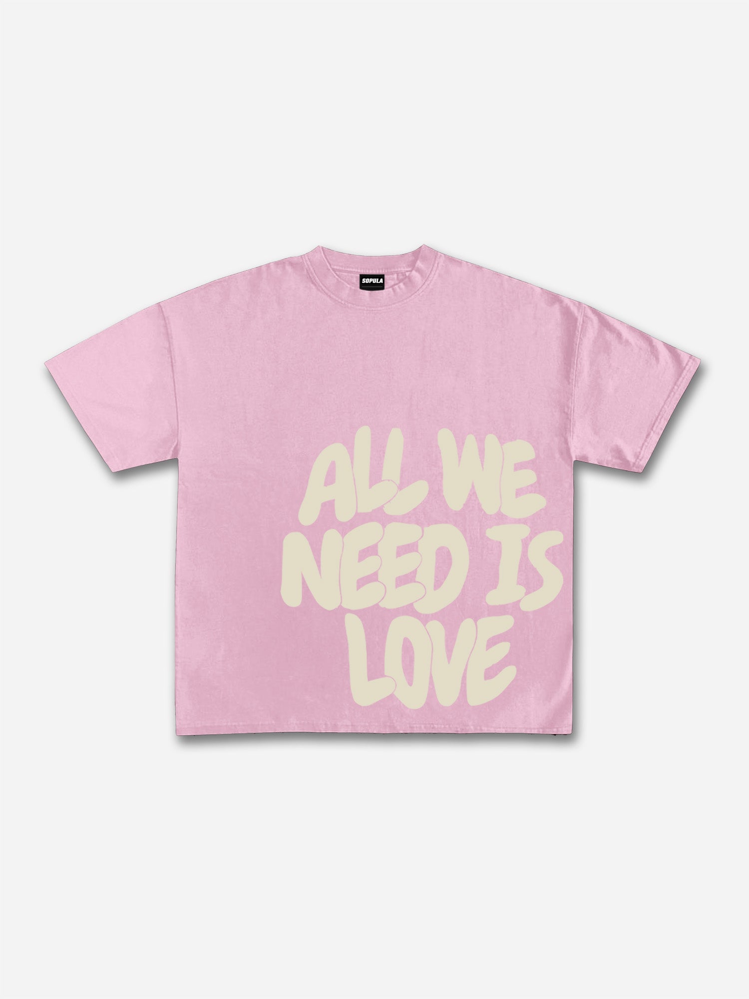 All We Need Is Love Print Graphic Cotton T-shirt
