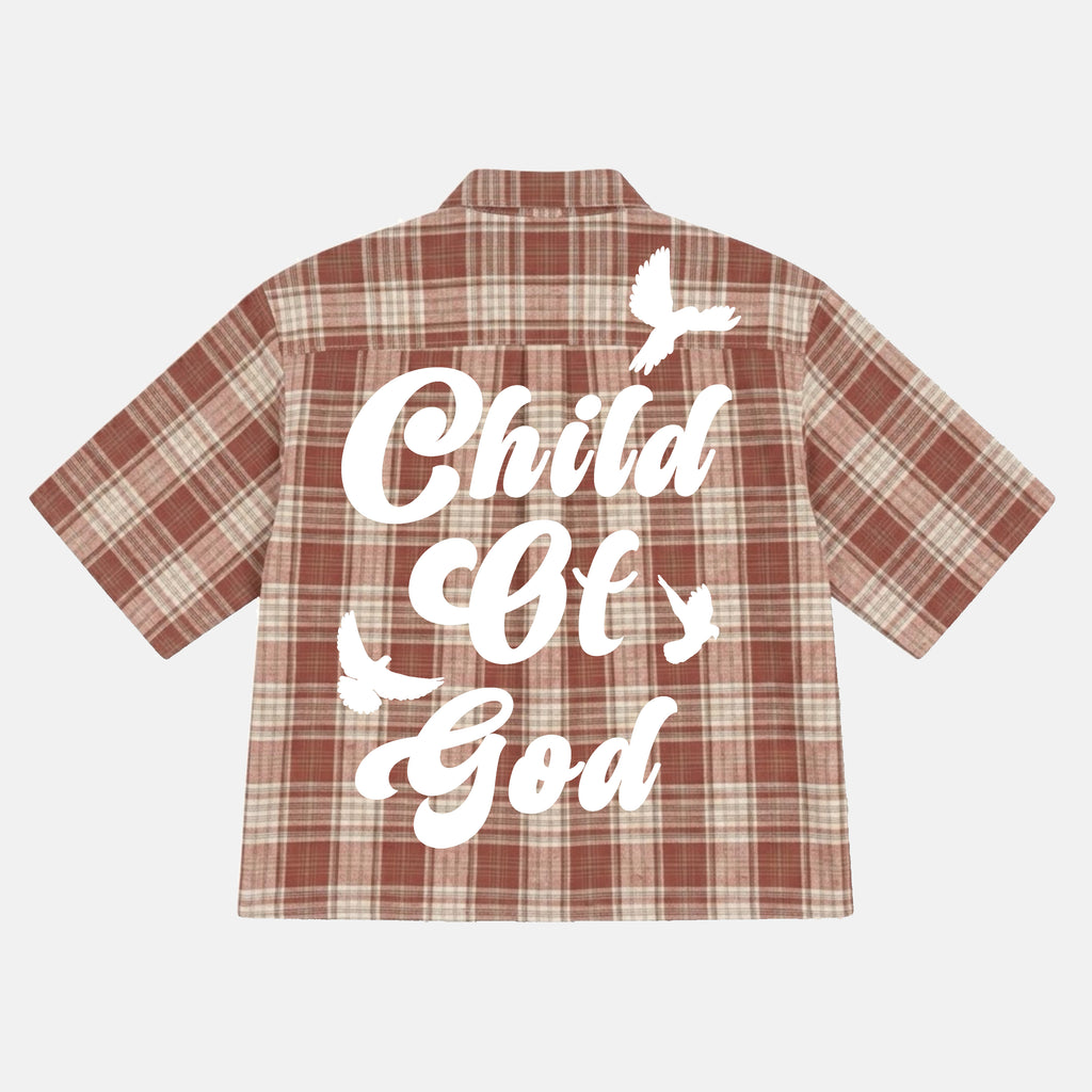 Child Of God Peace Dove Vintage Graphic Plaid Jacket Shirt