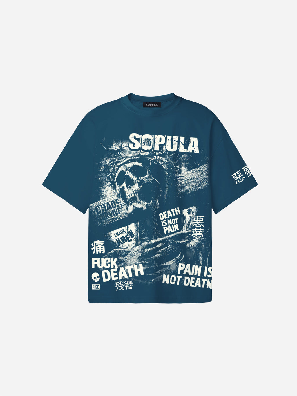 Skeleton On The Cross Vintage Y2k Graphic Cotton T-shirt