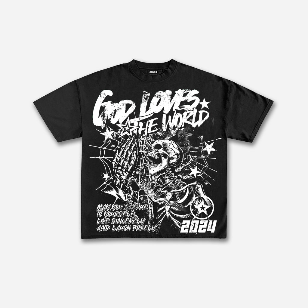 Street God Loves The World Graphic T-shirt