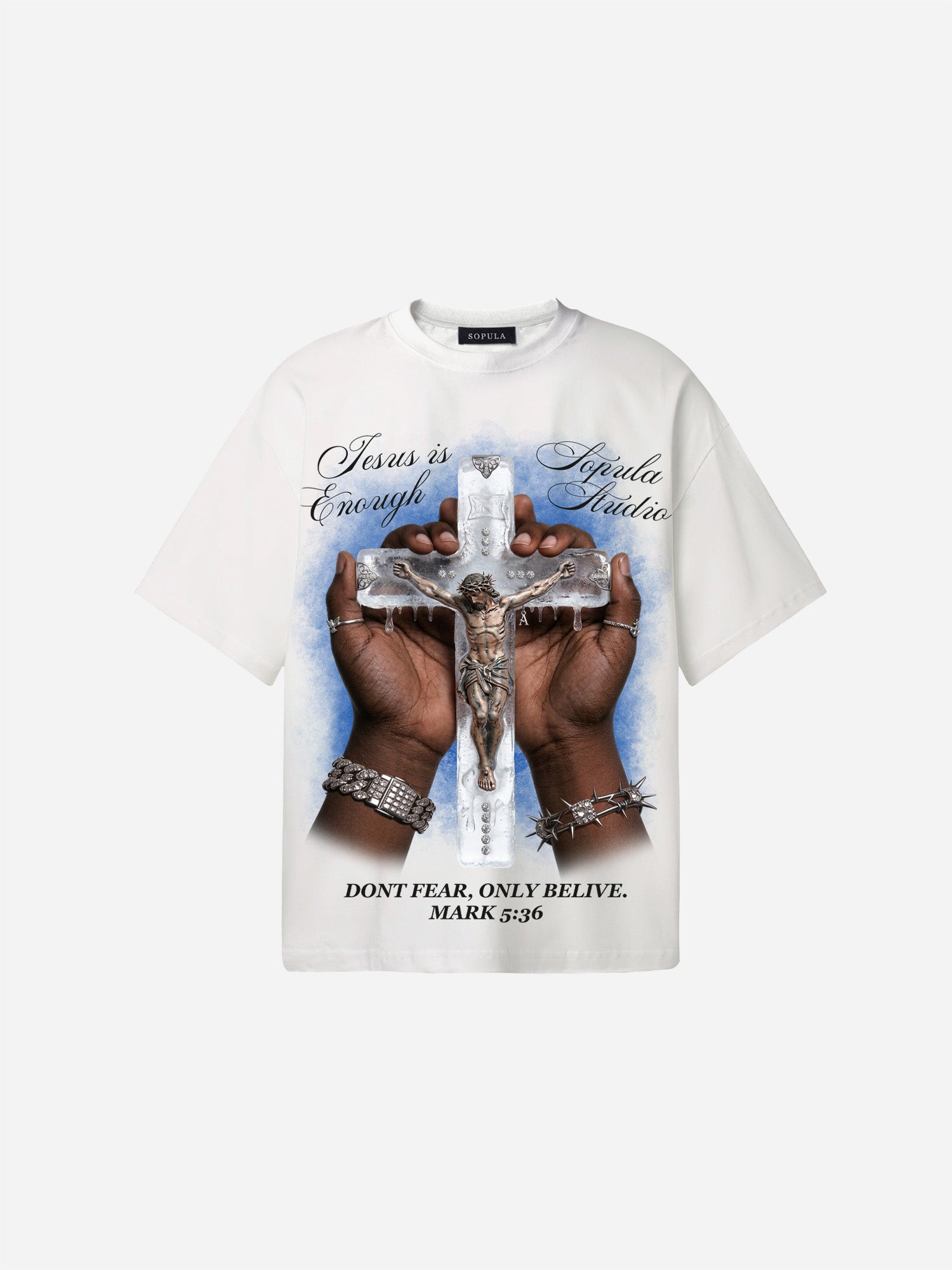 Jesus Is Enough Vintage Graphic Cotton T-shirt