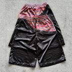 Fashionable Plaid Color-blocked Drawstring Casual Shorts