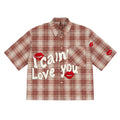 Summer Men's Creative Plaid Lip Print Pattern Shirt