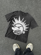 Street The Brain Explodes Short Sleeve Acid Washed T-shirt