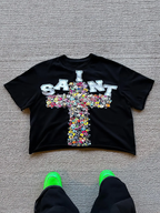 Vintage  Saint Cross Art Graphic 100% Cotton T-Shirt