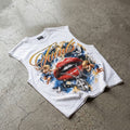 Saints Angel Lip Print Cross Retro Graphic Tank Top