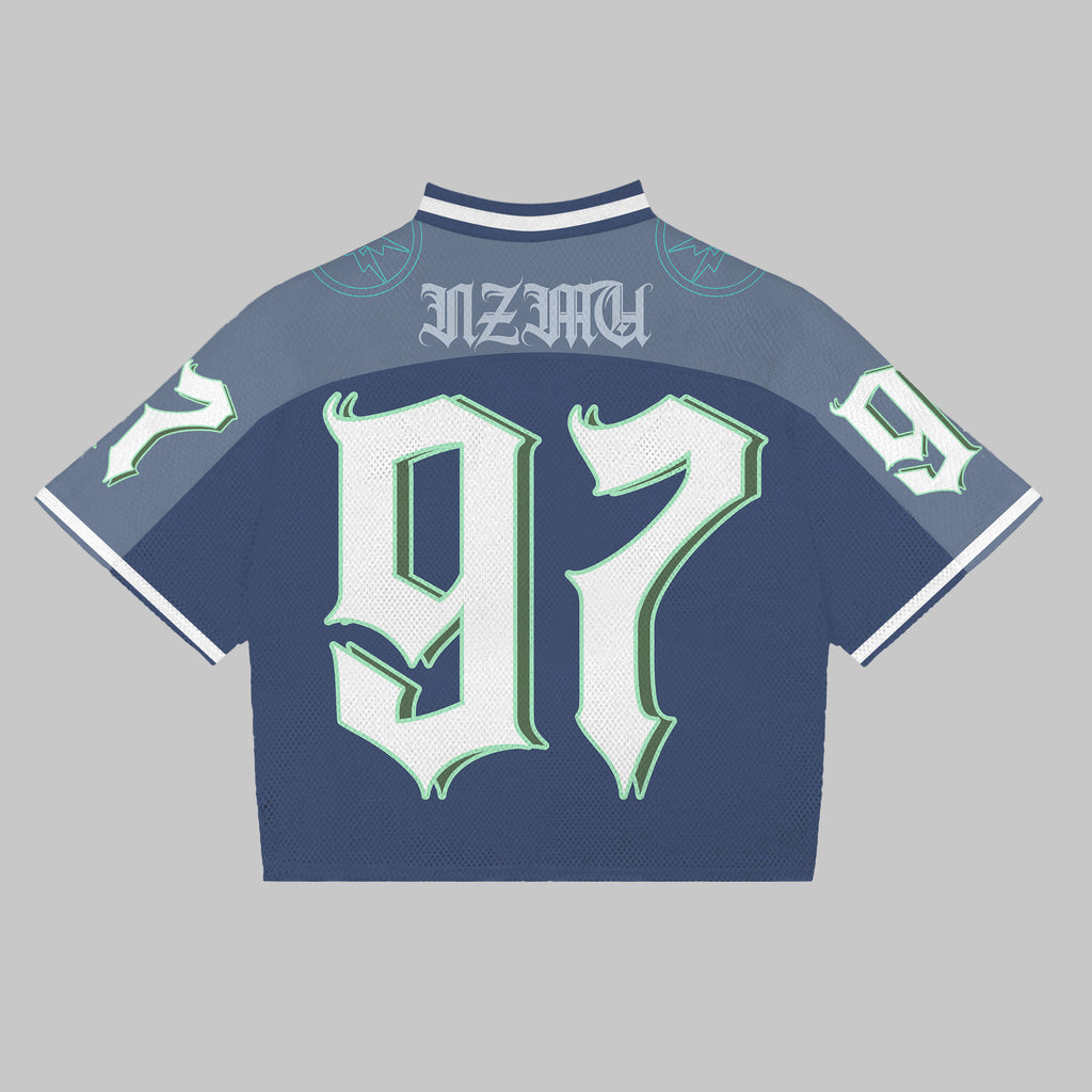 Retro Graffiti 97 Graphics Blokecore Blokette Cotton Football V-neck Jersey T-shirt