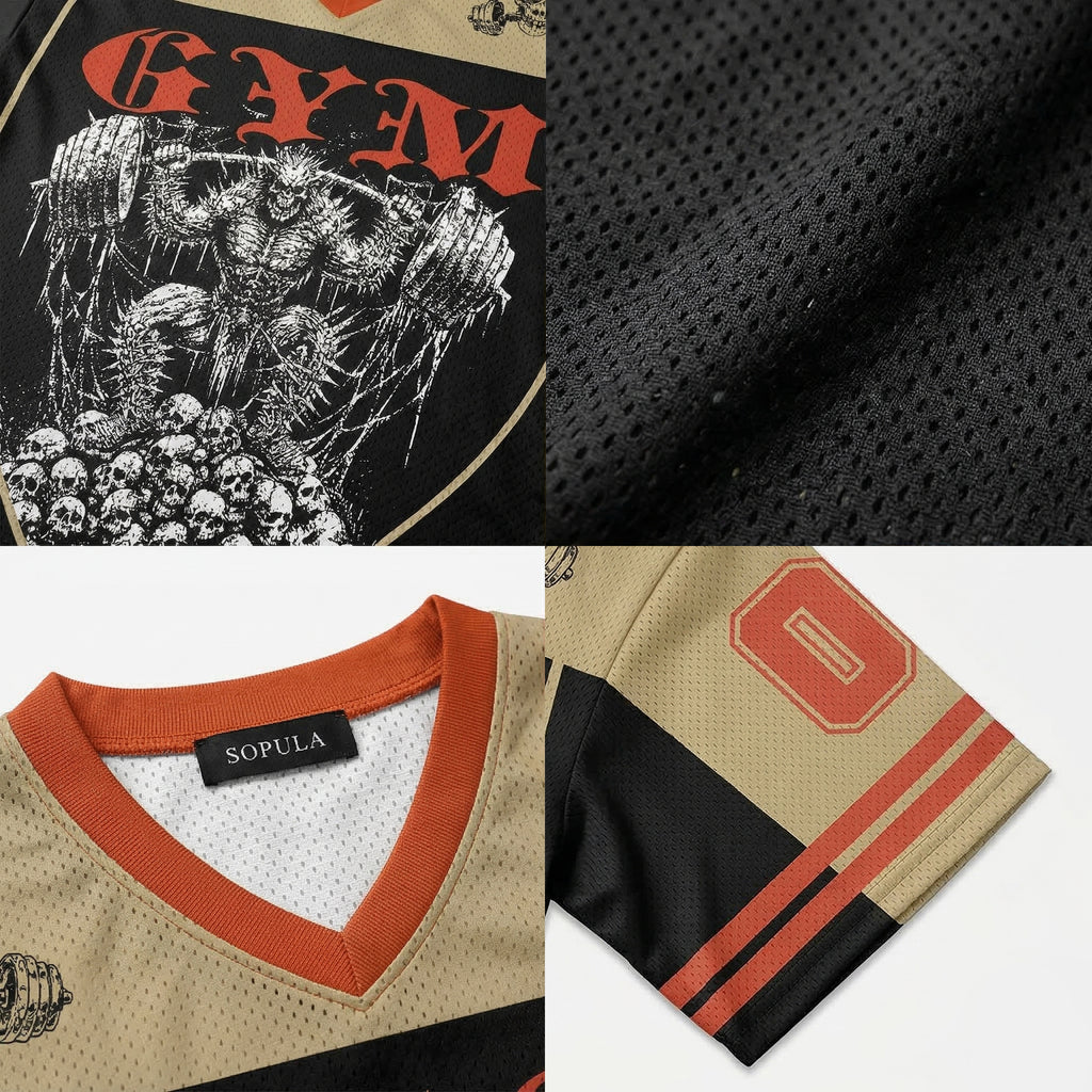 Gym Power Skull Mesh Jersey