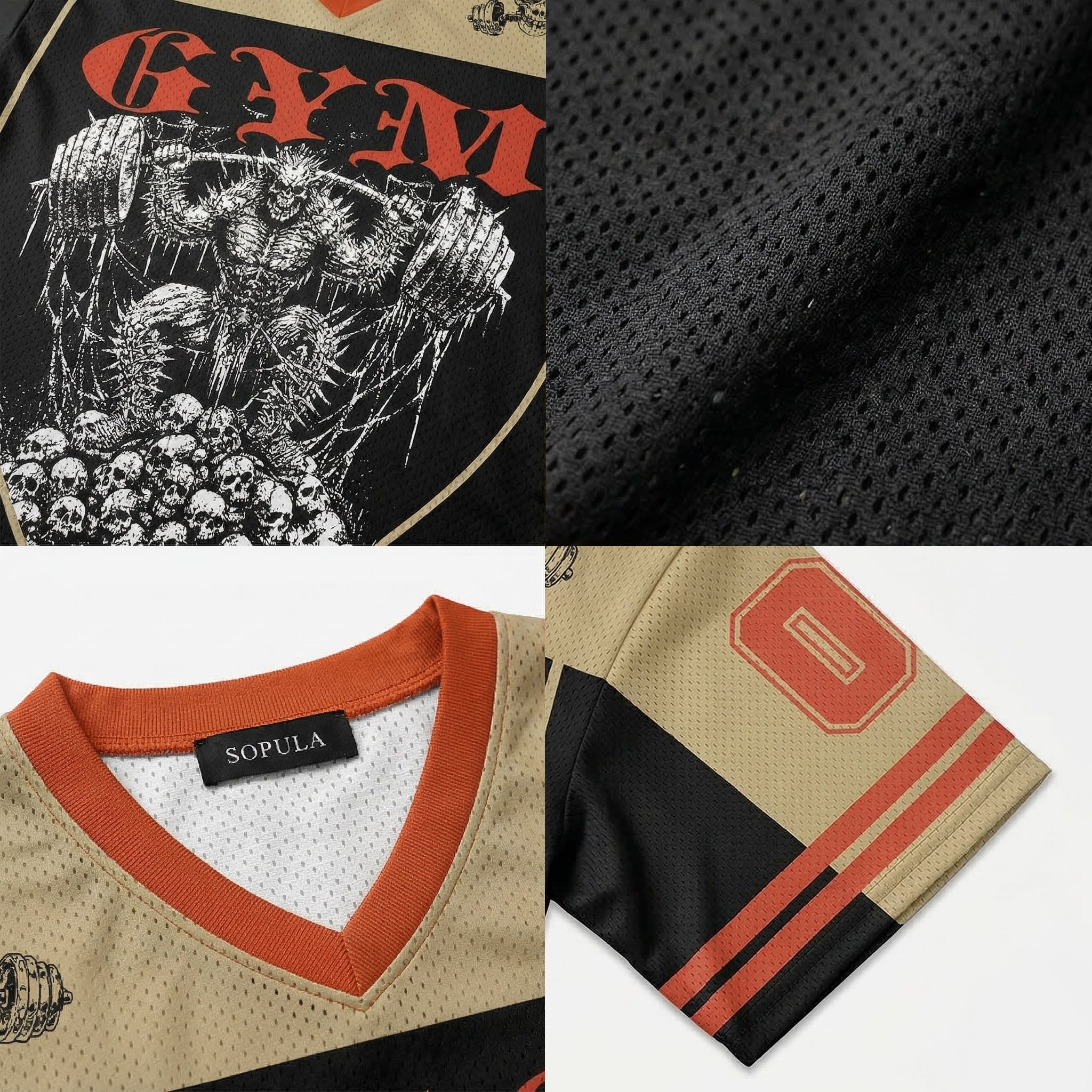 Gym Power Skull Mesh Jersey