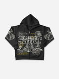 Saints Stamp Collage Vitruvian Graphic Zip-up Hoodie