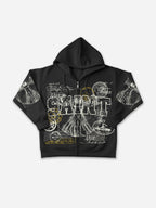 Saints Stamp Collage Vitruvian Graphic Zip-up Hoodie