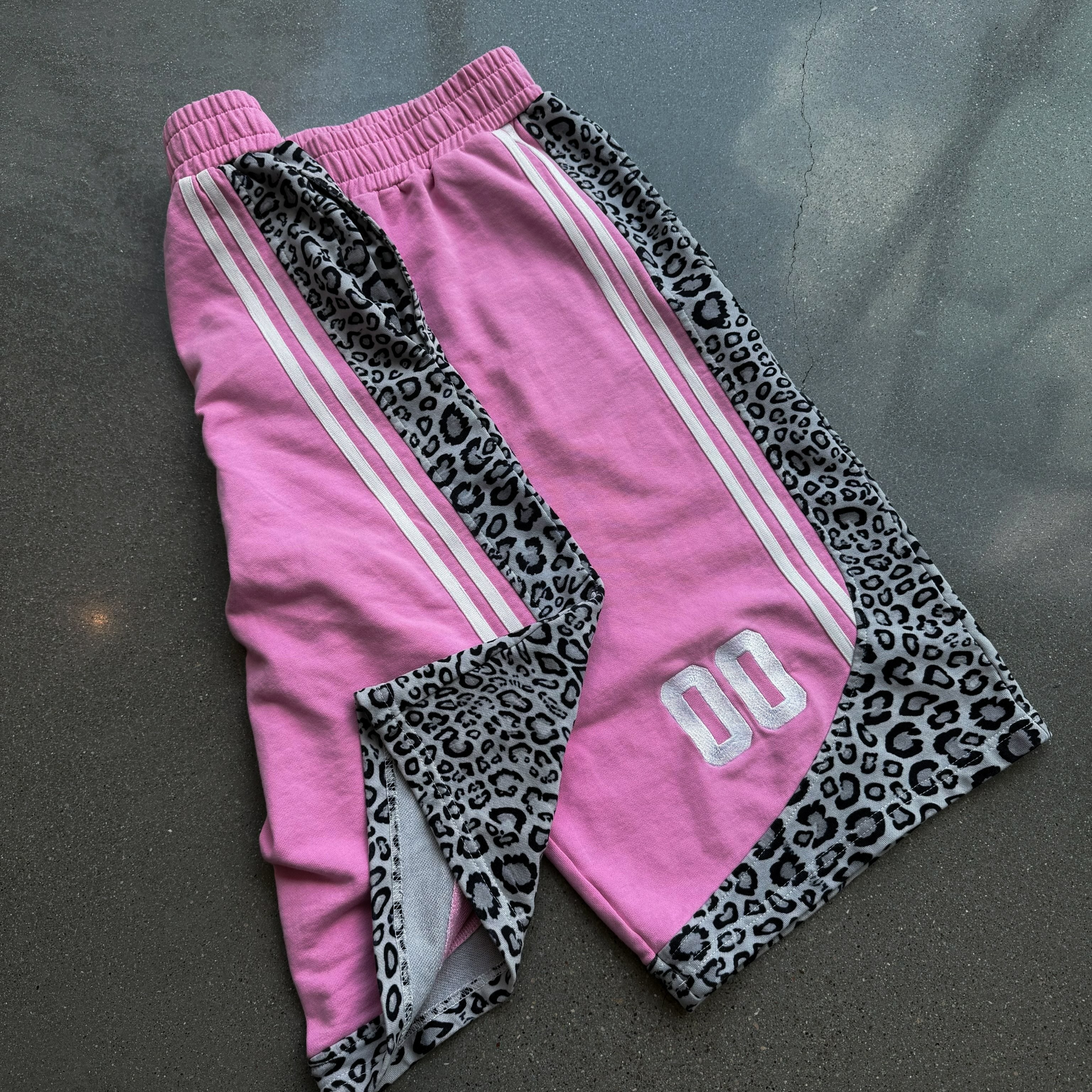 Leopard Print Patchwork Basketball 3/4 Shorts