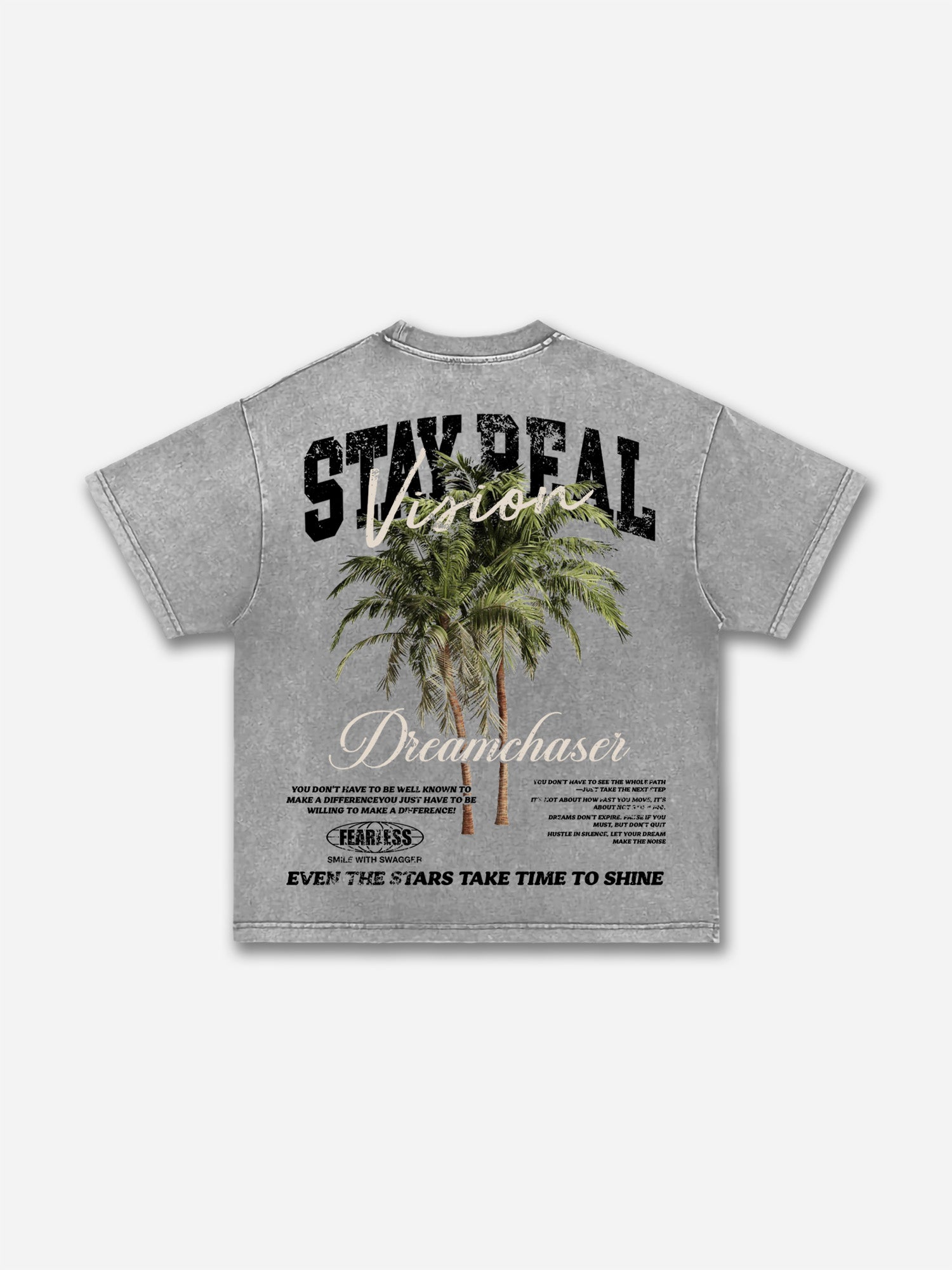 Stay Real Coconut Vacation Vintage Graphic Washed T-shirt