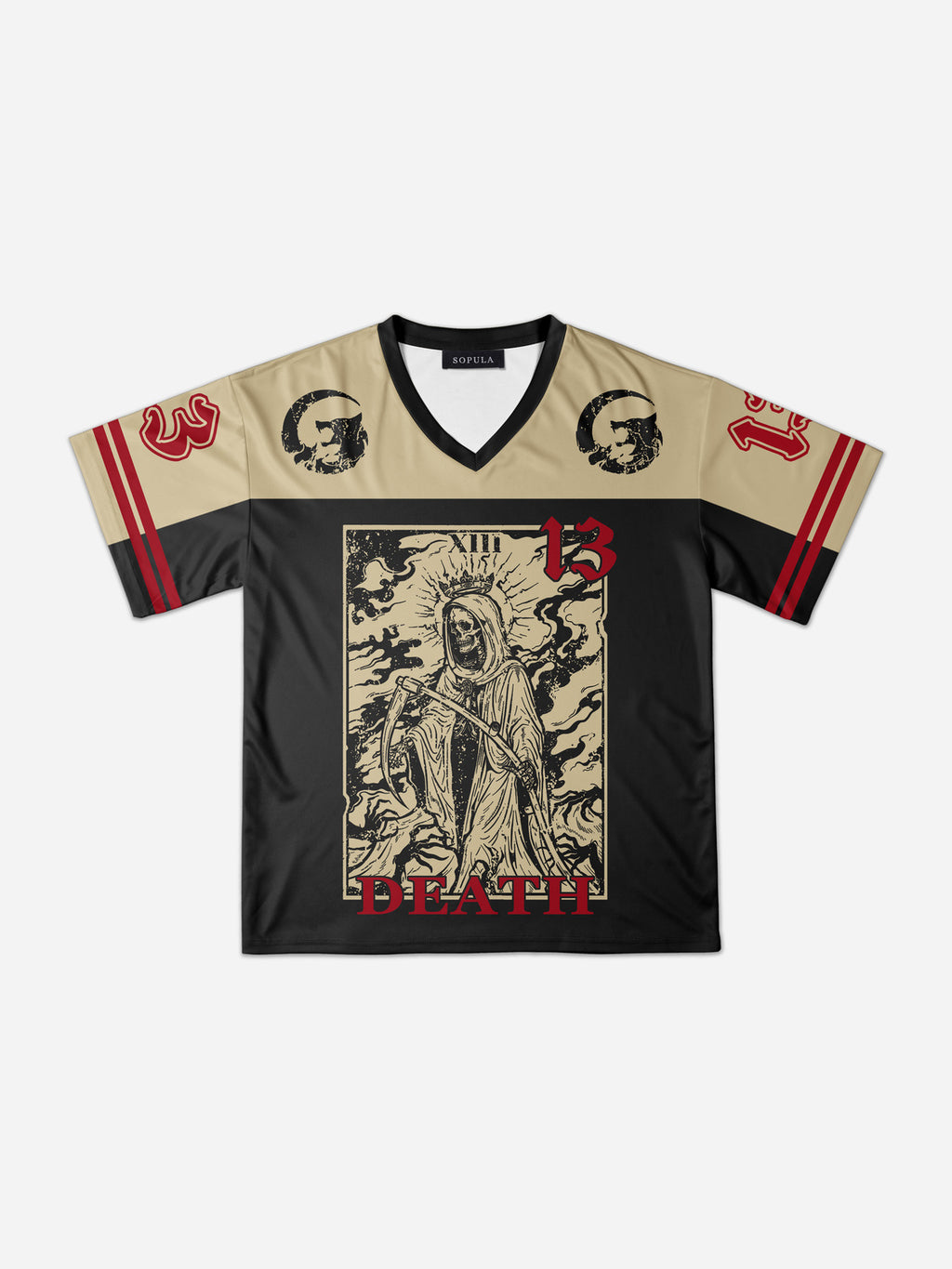 Death In Cloak Tarot Card No.13 Mesh Jersey