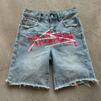 Graffiti Blitz Mid-length Straight Leg Printed Jorts
