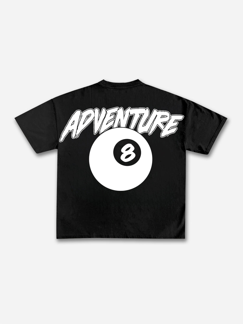 Men's Vintage Black 8 Print Casual Short Sleeve T-shirt