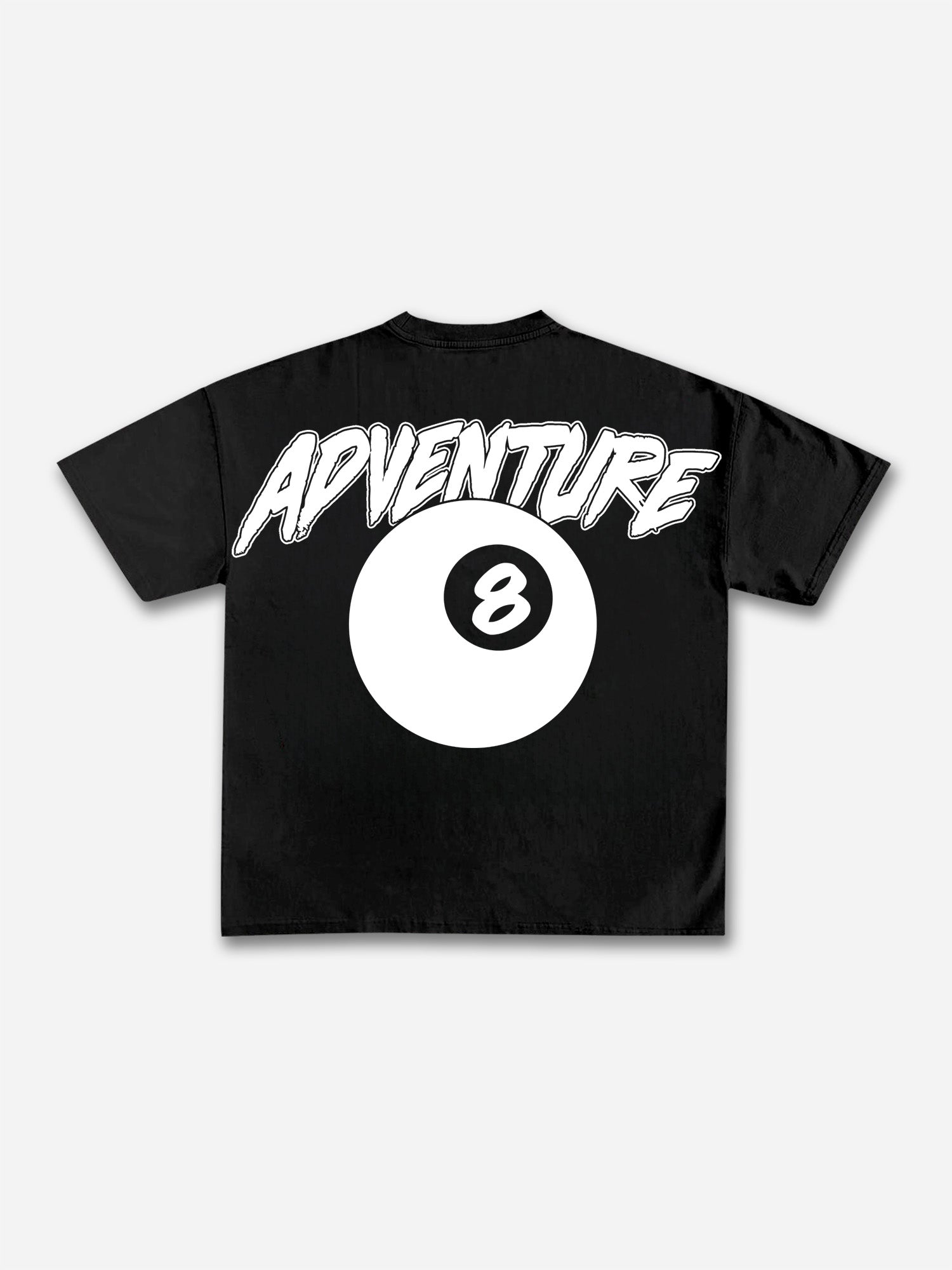 Men's Vintage Black 8 Print Casual Short Sleeve T-shirt