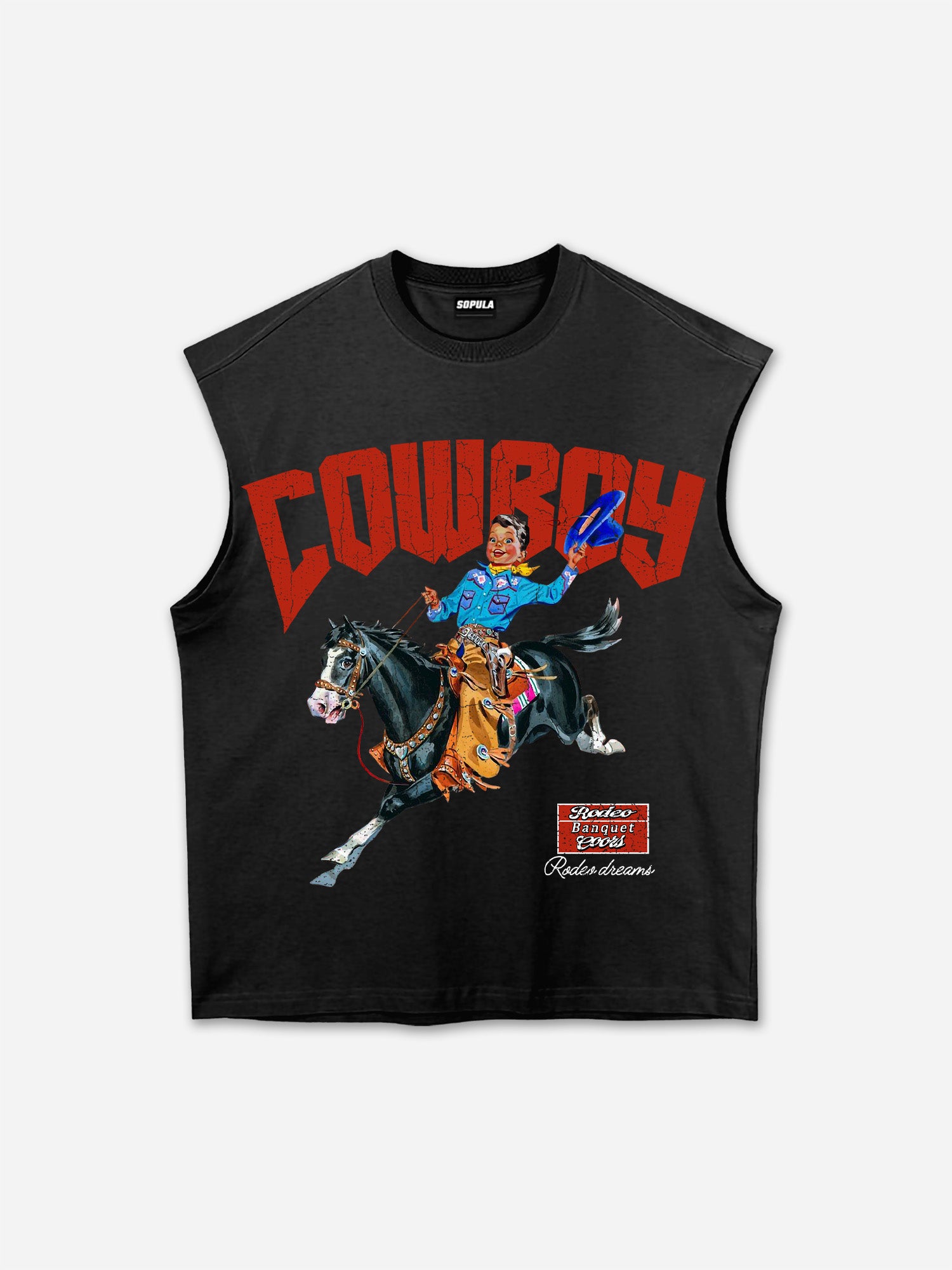 Cowboy Rodeo Dreams Print Tank Top