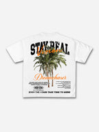 Stay Real Coconut Vacation Vintage Graphic Cotton T-shirt