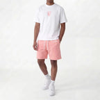 Men's Embroidered Drawstring Sports T-shirt And Shorts Set