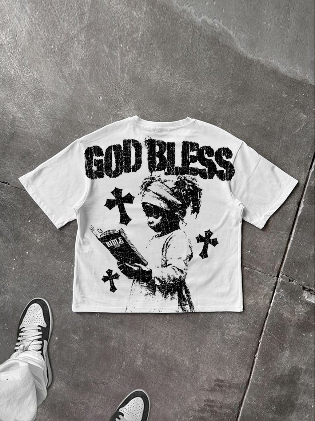 God Bless Children's Prayer Graphic Cotton T-shirt