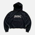 Disciple Dark Skeleton Skeleton Retro Graphic Cropped Hoodie