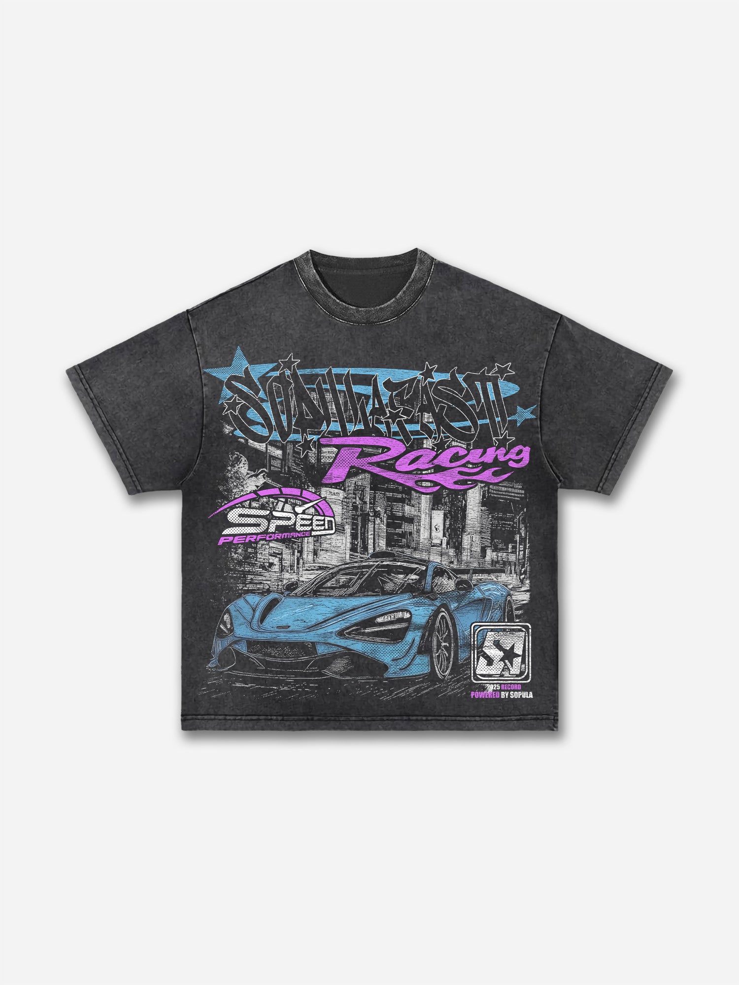 Y2k Fast Racing Make Vintage Graphics Acid Washed T-shirt