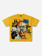 Vintage Get Rich Money Portrait Print Cotton T-shirt