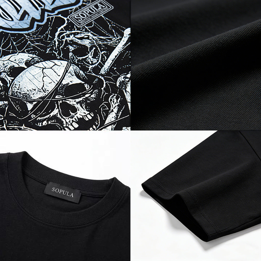 Retro Rope Skull Graphic Cotton T-shirt