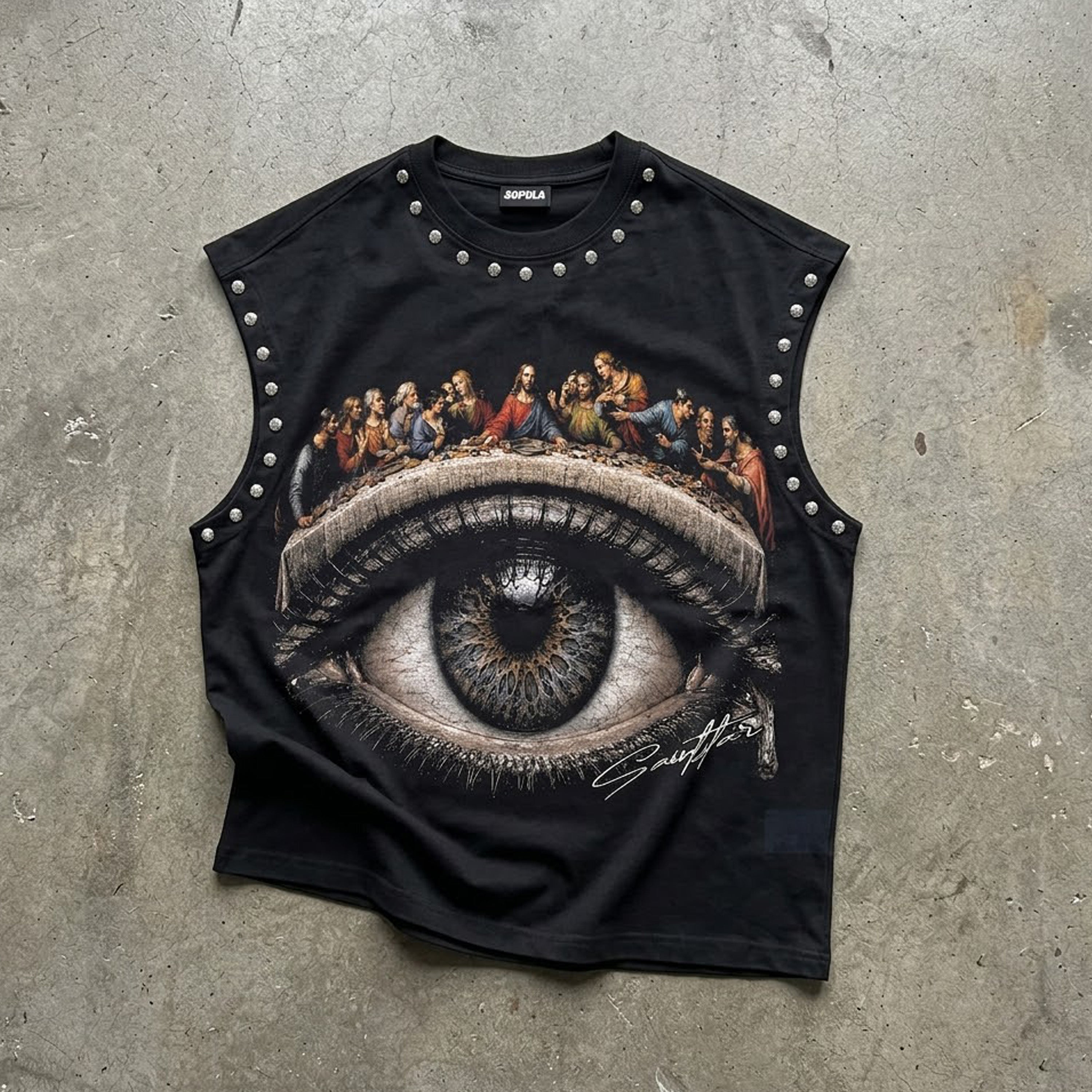 The Eye Of God The Last Supper Vintage Graphic Tank Top