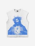 Vintage Jesus Graphic Cotton Tank Top