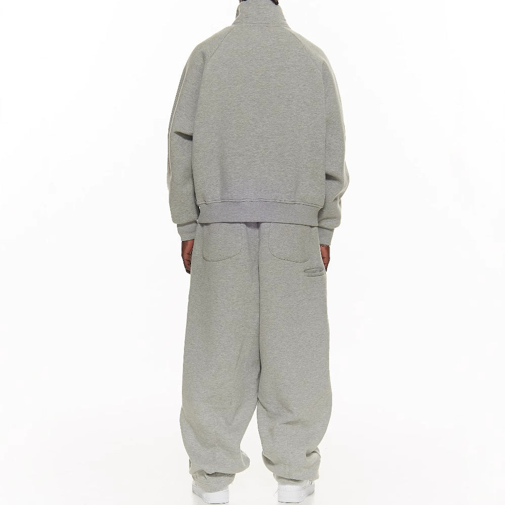 Men's Multi-pocket Zipper Sweatshirt And Sweatpants Set