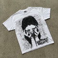 Vintage Distressed Newspaper Grain Portrait Graphic T-shirt