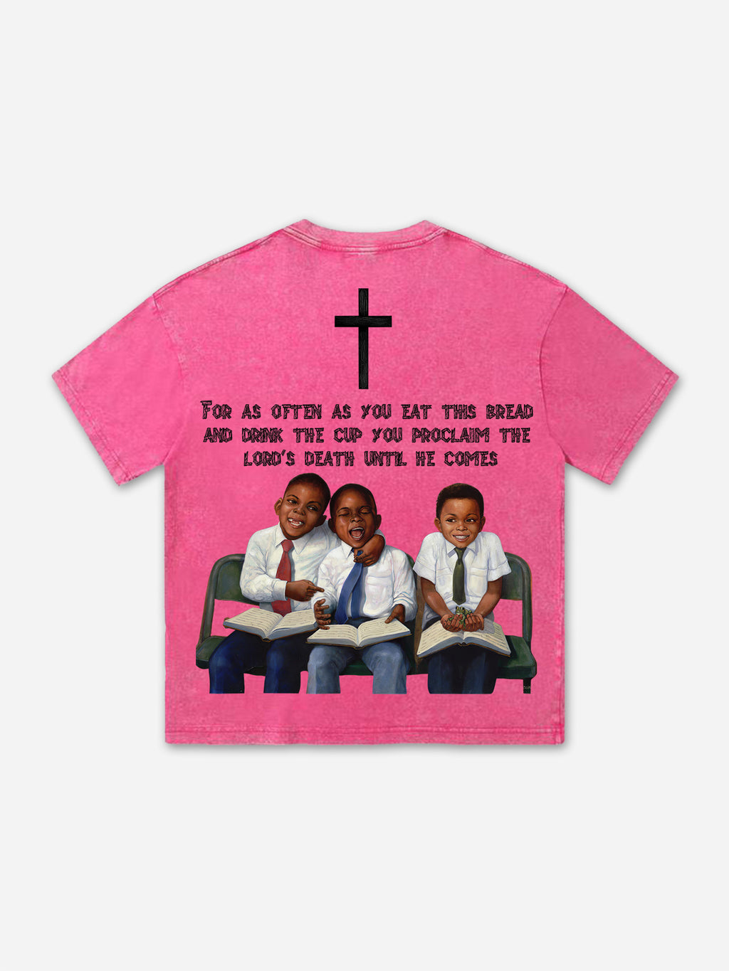 Retro First Sunday Faith Graphic Print Acid Washed T-shirt