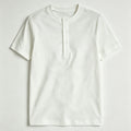 Men's Cotton Henley Collar Short-sleeved Gym Top
