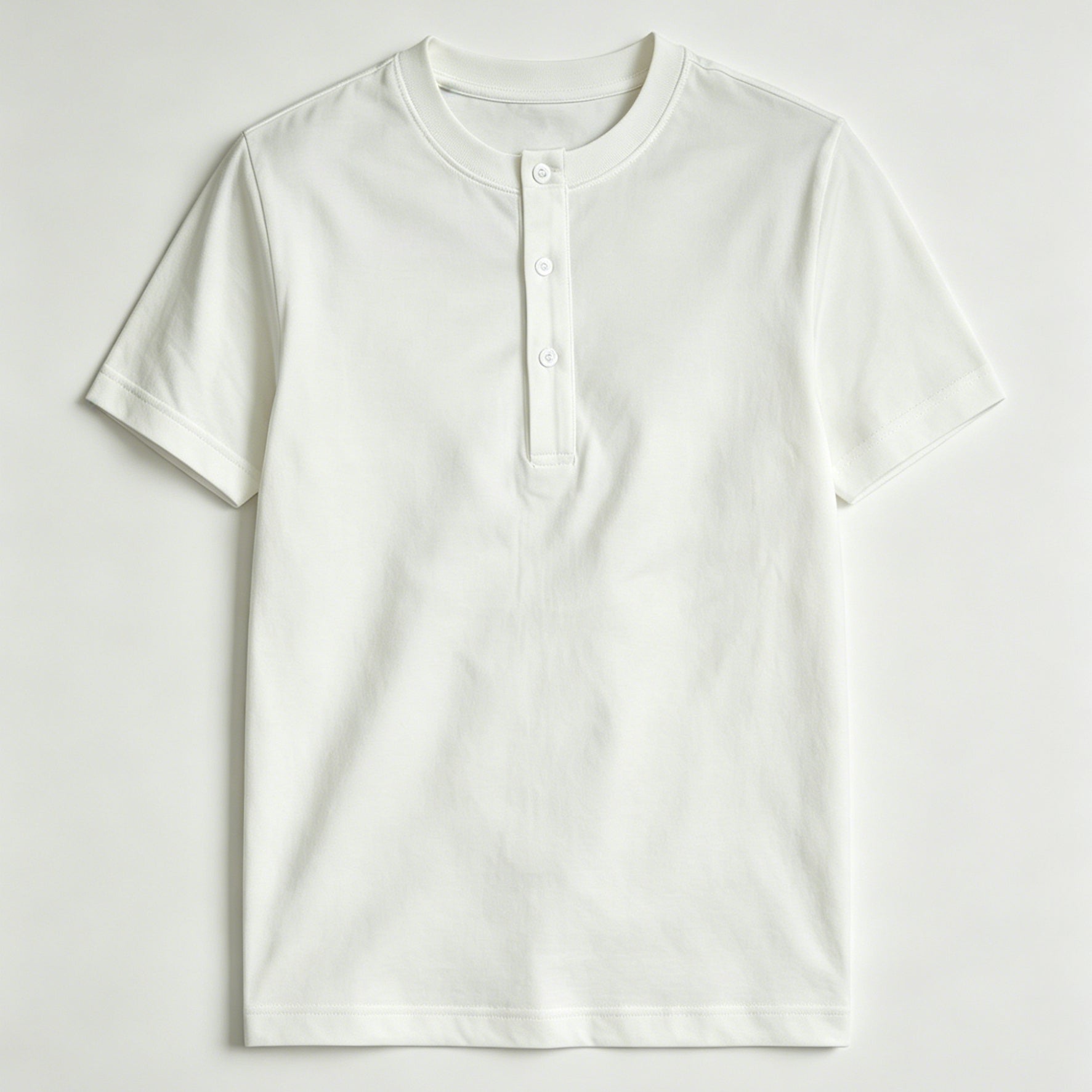Men's Cotton Henley Collar Short-sleeved Gym Top
