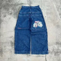 Retro Denim Loose Dice-print Size 7 Pants