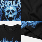 Lightning Hell Skeleton Vintage Graphic Cotton T-shirt