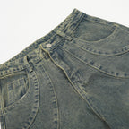 Casual Patchwork Loose-fitting Leg Baggy Jeans