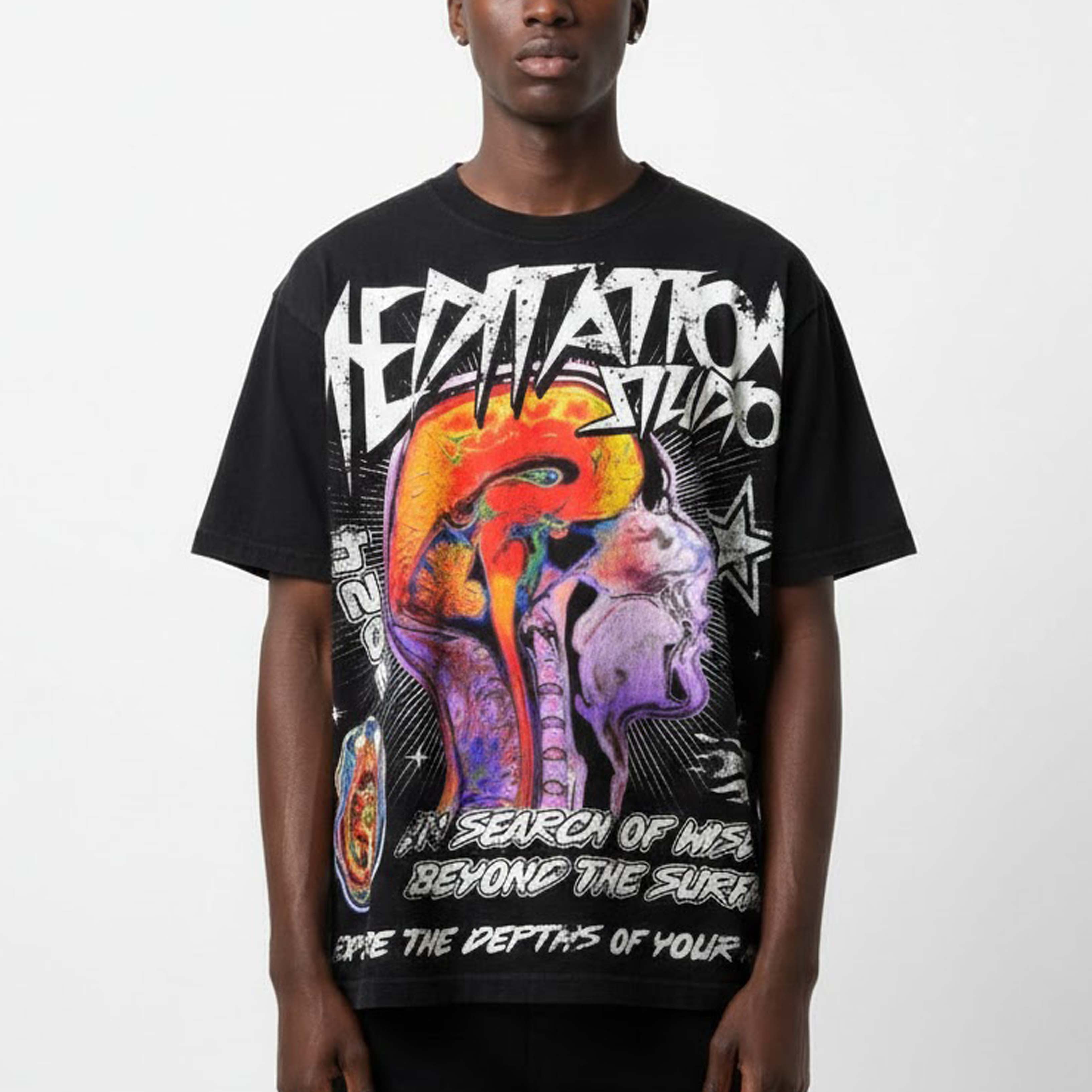 Meditation Following The Heart Retro Making Old Graphics Cotton T-shirt
