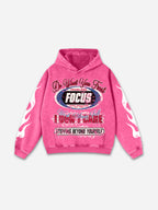 No. 28 Racing Elements Vintage Prints Graphic Acid Wash Hoodie