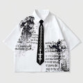 Men's Harajuku Print Loose Short-sleeve Shirt