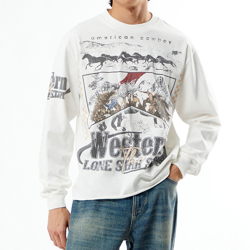 Western Cropped Long Sleeve T-shirt