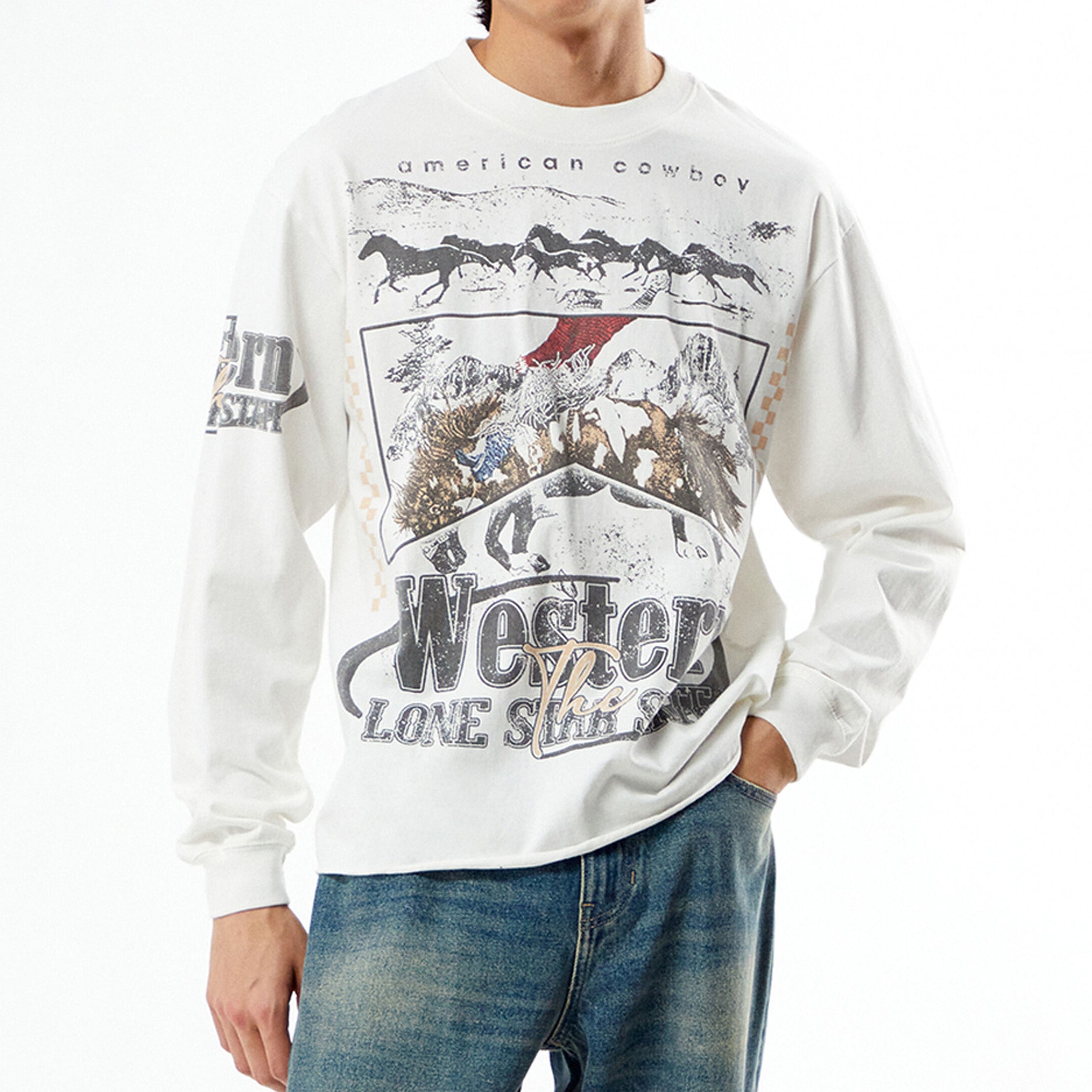 Western Cropped Long Sleeve T-shirt