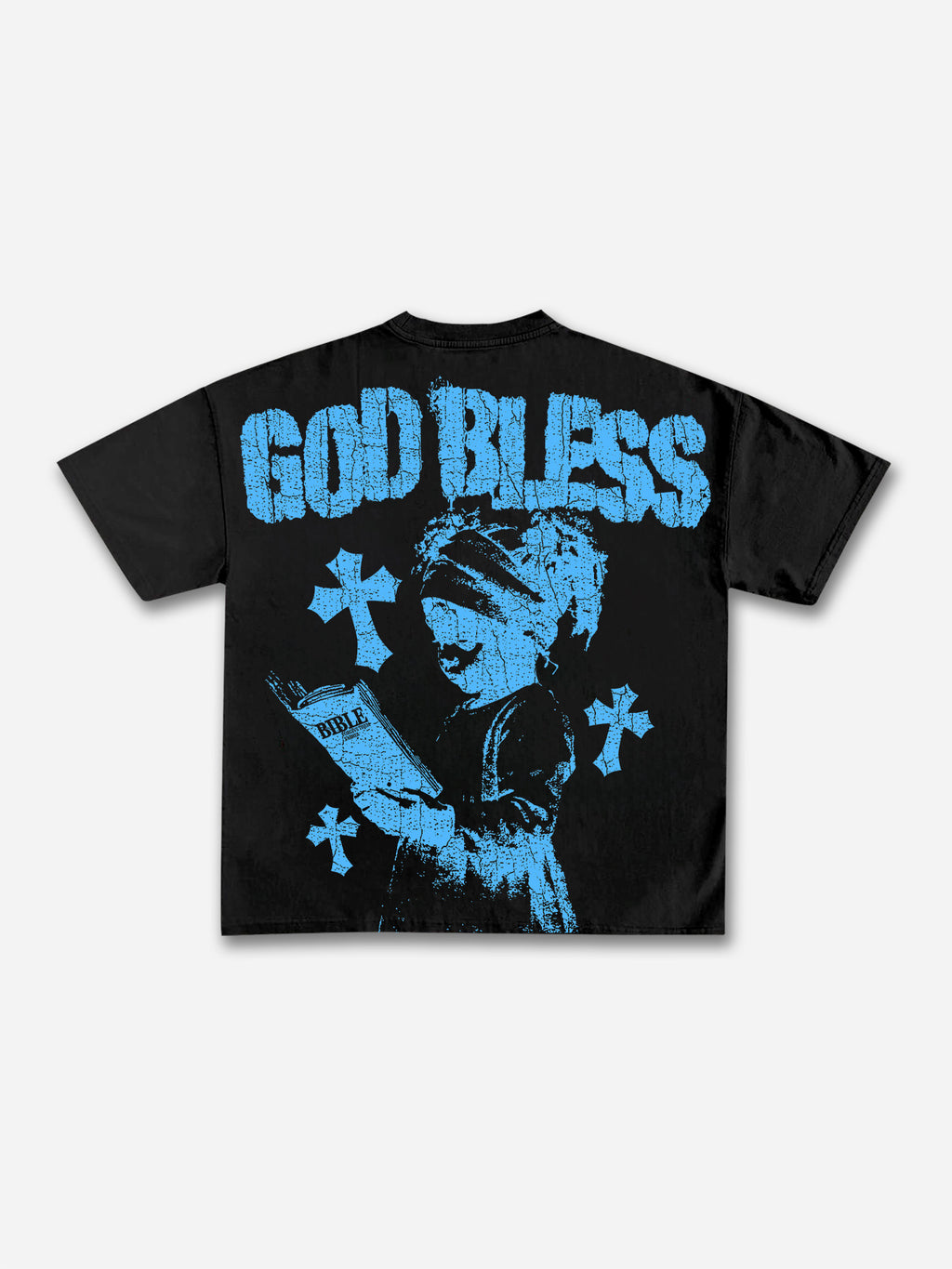 God Bless Children's Prayer Graphic Cotton T-shirt