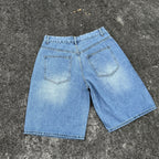Men's Retro Split Figure Print Loose Shorts  Jorts